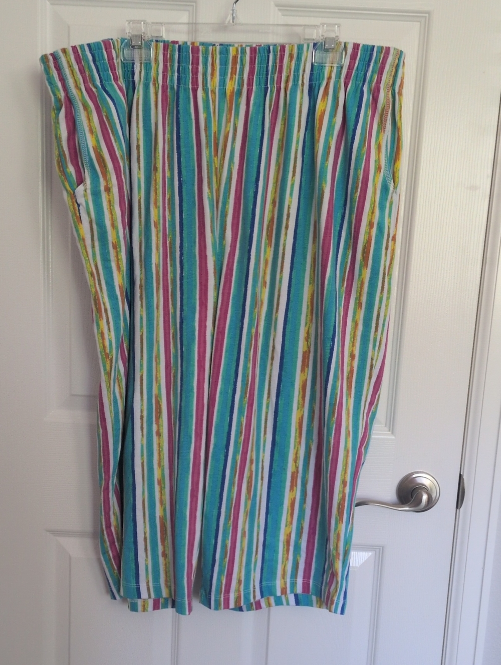 Women Within Striped Wide Leg Cropped Pant - 1X - 22/24